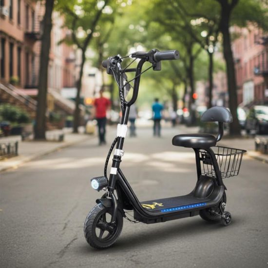 صورة سكوتر كهربائي أطفال مع مقعد وسلة موديل 2026